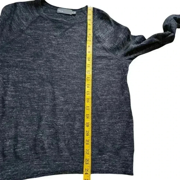 Vince Sweater Wool Linen Blend Dark Blue Marl Crewneck Women's size Medium - Picture 13 of 14